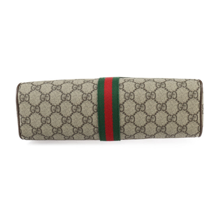 美品 GUCCI グッチ オフィディア GGスモール ショルダーバッグ シェリーライン ショルダーバッグ 517080 GGスプリームキャンバス レザー ベージュ エボニー ゴールド金具 クロスボディバッグ