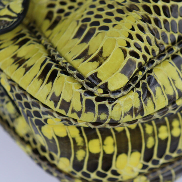 美品 BOTTEGAVENETA ボッテガヴェネタ バッグ ショルダーバッグ - パイソン イエロー ポシェット