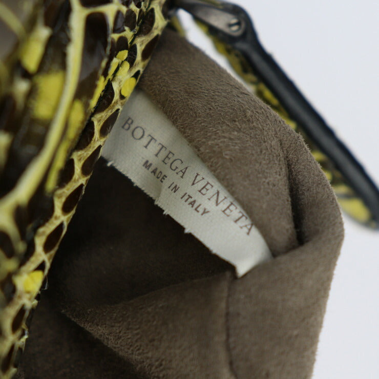 美品 BOTTEGAVENETA ボッテガヴェネタ バッグ ショルダーバッグ - パイソン イエロー ポシェット