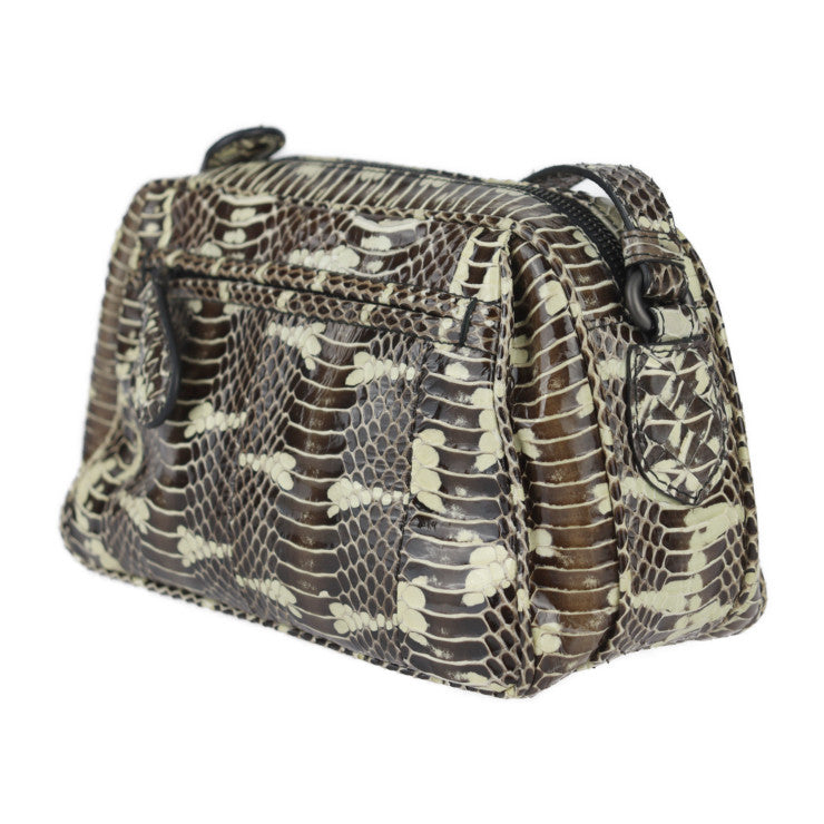 美品 BOTTEGAVENETA ボッテガヴェネタ バッグ ショルダーバッグ - パイソン ブラウン系 クリーム系 ポシェット