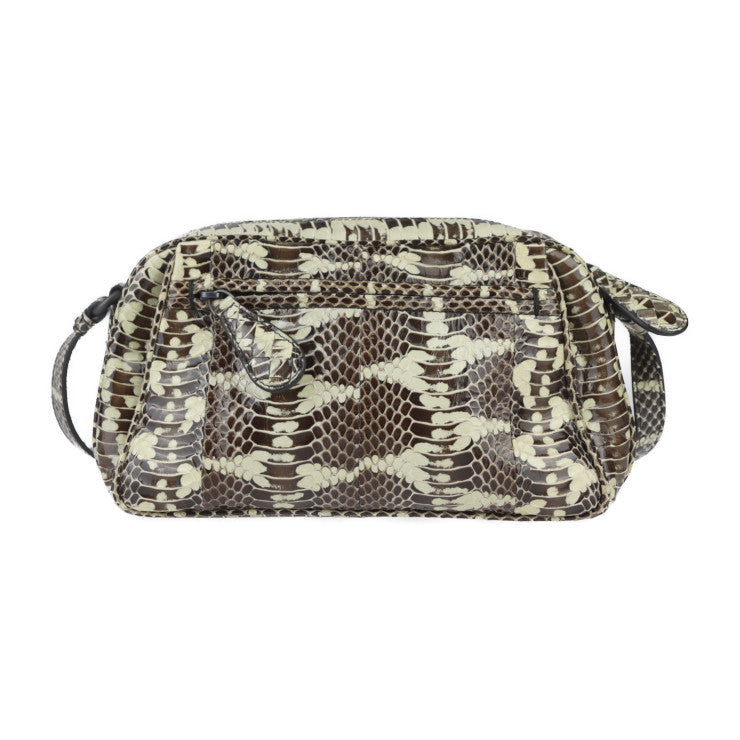 美品 BOTTEGAVENETA ボッテガヴェネタ バッグ ショルダーバッグ - パイソン ブラウン系 クリーム系 ポシェット