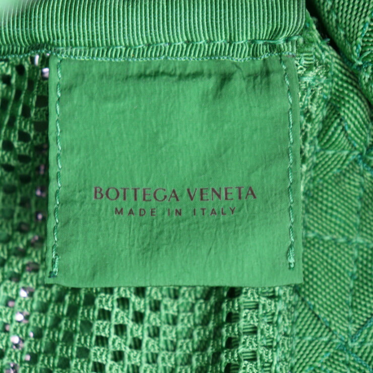 新品未使用展示品 BOTTEGAVENETA ボッテガヴェネタ イントレチャート ウェビング ショルダーバッグ 657952 ポリプロピレン グリーン シルバー金具 クロスボディバッグ