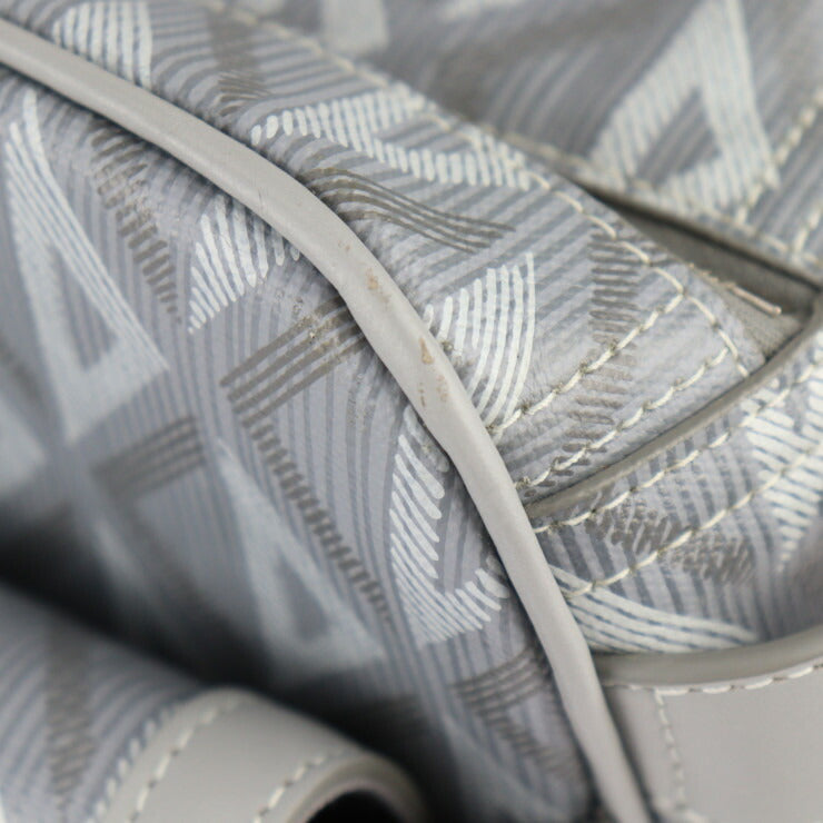 美品 Dior ディオール Hit The Road ペットキャリーバッグ CDダイアモンド ボストンバッグ 1ESDU035CDP_H42E PVC レザー グレー シルバー金具 ドッグキャリー 小型犬用バッグ 2WAY ショルダーバッグ