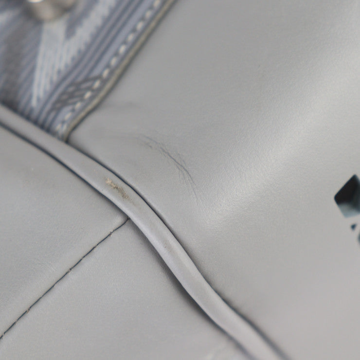 美品 Dior ディオール Hit The Road ペットキャリーバッグ CDダイアモンド ボストンバッグ 1ESDU035CDP_H42E PVC レザー グレー シルバー金具 ドッグキャリー 小型犬用バッグ 2WAY ショルダーバッグ