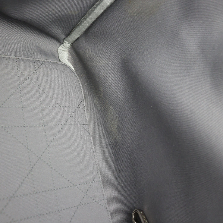 美品 Dior ディオール Hit The Road ペットキャリーバッグ CDダイアモンド ボストンバッグ 1ESDU035CDP_H42E PVC レザー グレー シルバー金具 ドッグキャリー 小型犬用バッグ 2WAY ショルダーバッグ