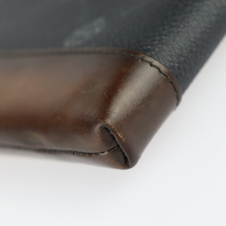 美品 Berluti ベルルッティ ニノ ミディアム 長財布 - PVC レザー グレー系 ブラウン系 シルバー金具 リストレット L字ファスナー ポーチ