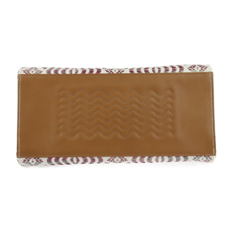 超美品 ZANELLATO ザネラート NINA ニーナ ハンドバッグ - キャンバス ストロー レザー マルチカラー ゴールド金具 2WAY ショルダーバッグ