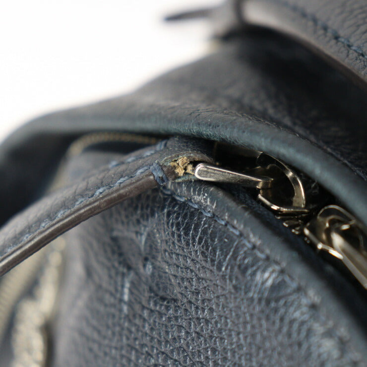 LOUIS VUITTON ルイ ヴィトン ソルボンヌ フラワーピンズ モノグラムアンプラント リュック・デイパック M43741 レザー メタリックインディゴブルー シルバー金具 バックパック ビトン