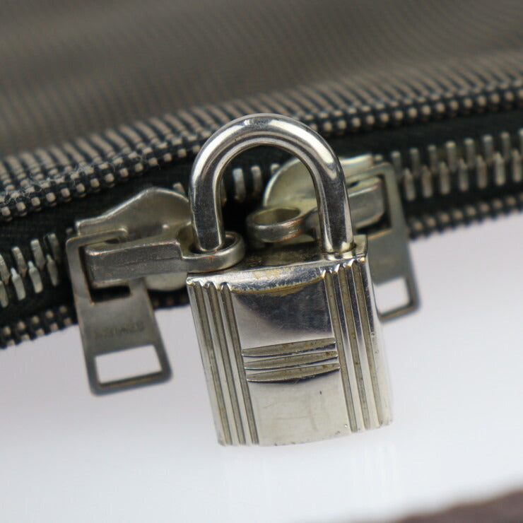 HERMES エルメス ポルトドキュマン エールライン ビジネスバッグ - キャンバス グレー シルバー金具 ブリーフケース ハンドバッグ