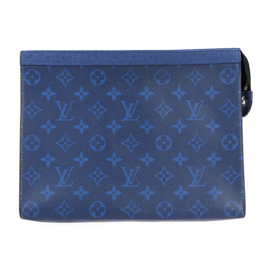美品 LOUIS VUITTON ルイ ヴィトン ポシェット ヴォワヤージュMM タイガラマ セカンドバッグ M30423 モノグラムタイガラマ コバルト シルバー金具 クラッチバッグ ポーチ ビトン ブルー系