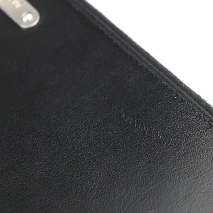 美品 SAINT LAURENT PARIS サンローランパリ IPAD MILITAR セカンドバッグ 522604 レザー ブラック シルバー金具 クラッチバッグ ポーチ ロゴプレート