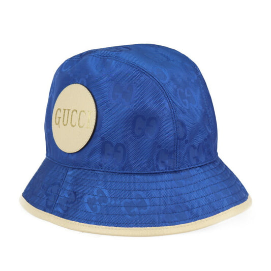 Brand new, unused, display item, GUCCI, bucket hat, Off the Grid hat, 627115, listed size L, GG nylon x leather, blue, beige, hat, Japan-exclusive color
