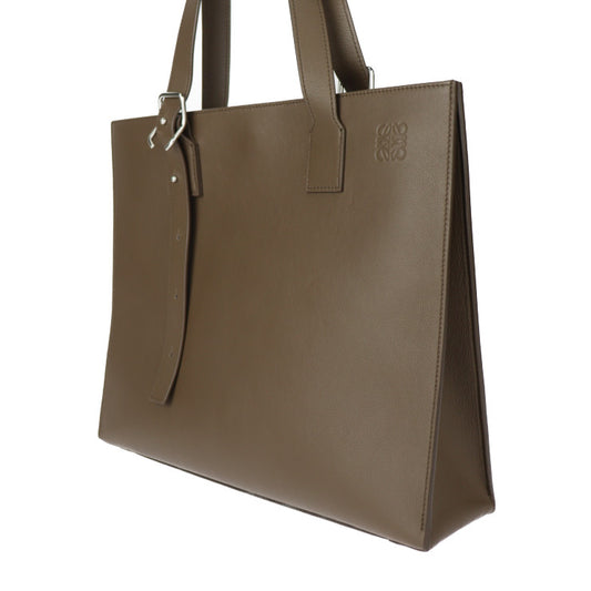 超美品 LOEWE ロエベ バックル ホリゾンタル トートバッグ B692K96X06 カーフレザー ブラウン系 シルバー金具 ショルダーバッグ ハンドバッグ
