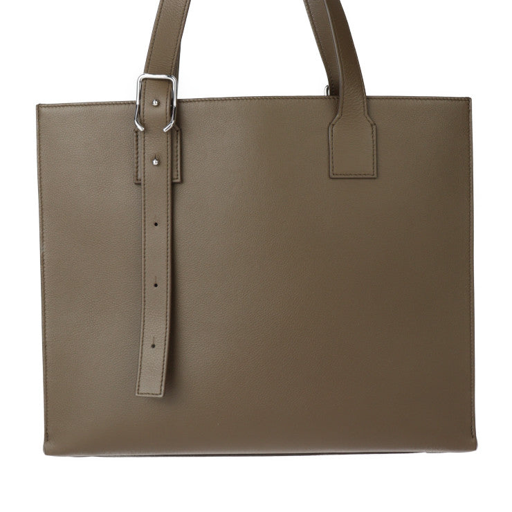 超美品 LOEWE ロエベ バックル ホリゾンタル トートバッグ B692K96X06 カーフレザー ブラウン系 シルバー金具 ショルダーバッグ ハンドバッグ