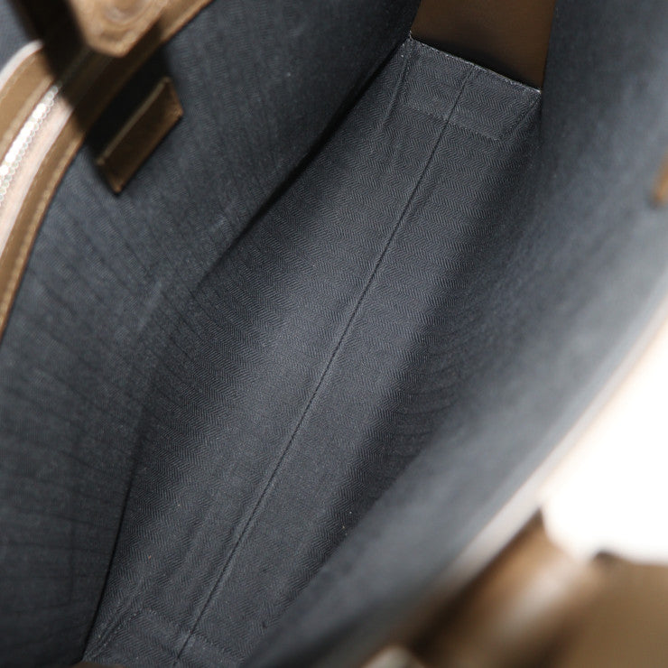 超美品 LOEWE ロエベ バックル ホリゾンタル トートバッグ B692K96X06 カーフレザー ブラウン系 シルバー金具 ショルダーバッグ ハンドバッグ