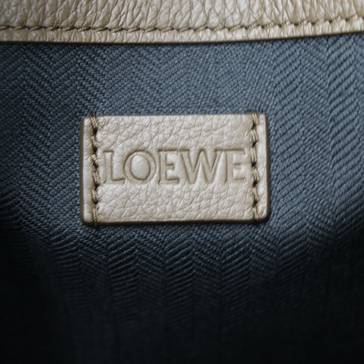 超美品 LOEWE ロエベ バックル ホリゾンタル トートバッグ B692K96X06 カーフレザー ブラウン系 シルバー金具 ショルダーバッグ ハンドバッグ