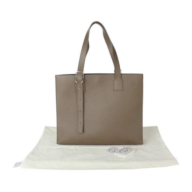 超美品 LOEWE ロエベ バックル ホリゾンタル トートバッグ B692K96X06 カーフレザー ブラウン系 シルバー金具 ショルダーバッグ ハンドバッグ