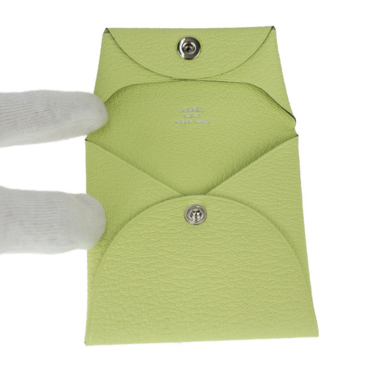 超美品 HERMES エルメス バスティア コインケース 039759CK シェーブル ジョーヌブルジョン イエロー系 シルバー金具 小銭入れ Z刻印