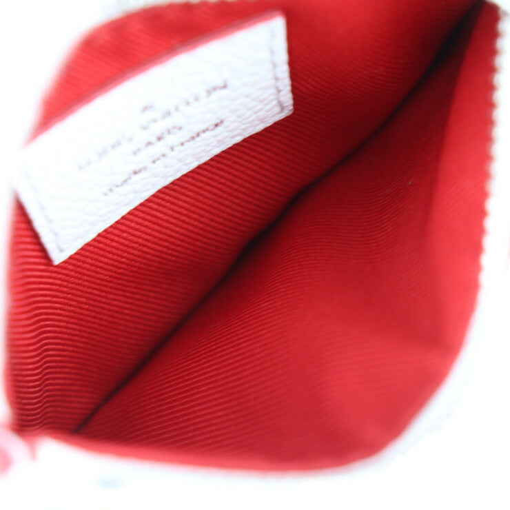 超美品 LOUIS VUITTON ルイ ヴィトン ドゥーブル ジップド・カード ホルダー ダミエ ジャイアント スプレー コインケース M81430 レザー ブロン ホワイト系 マルチカラー シルバー金具 小銭入れ ダブルジップファスナー ビトン