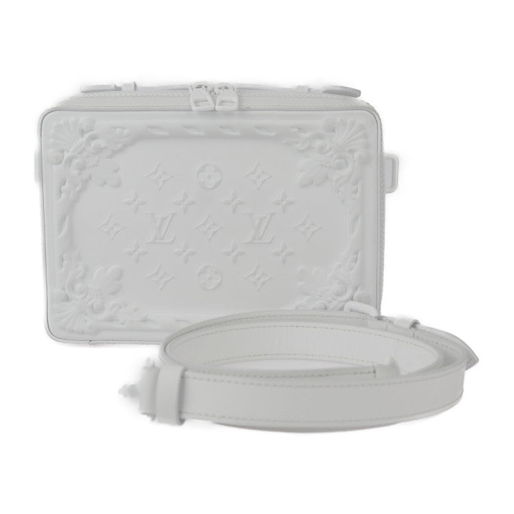 美品 LOUIS VUITTON ルイ ヴィトン ハンドル・ソフトトランク ＬＶオーナメント ショルダーバッグ M21833 カーフレザー ブロン ホワイト系 2WAY ハンドバッグ モノグラム ビトン