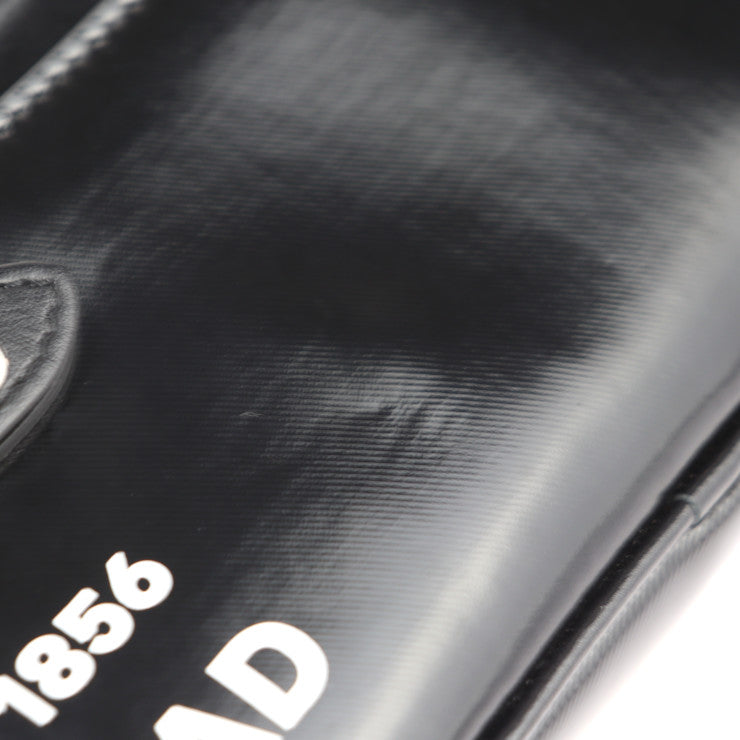 新古未使用展示品 BURBERRY バーバリー カメラ マイクロ ホースフェリー ショルダーバッグ 8022339 コーティングキャンバス レザー ブラック ホワイト シルバー金具 クロスボディ ポシェット ロゴ