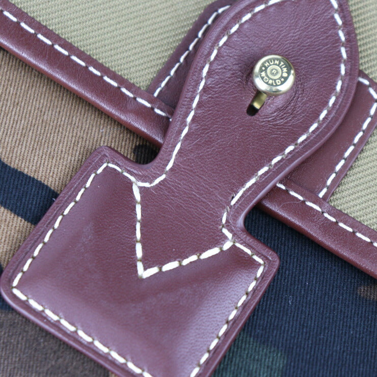 新品未使用展示品 HUNTING WORLD ハンティングワールド サファリ トゥデイ リュック・デイパック 7805SFI キャンバス レザー カーキ系 迷彩柄 ゴールド金具 バックパック カモフラ