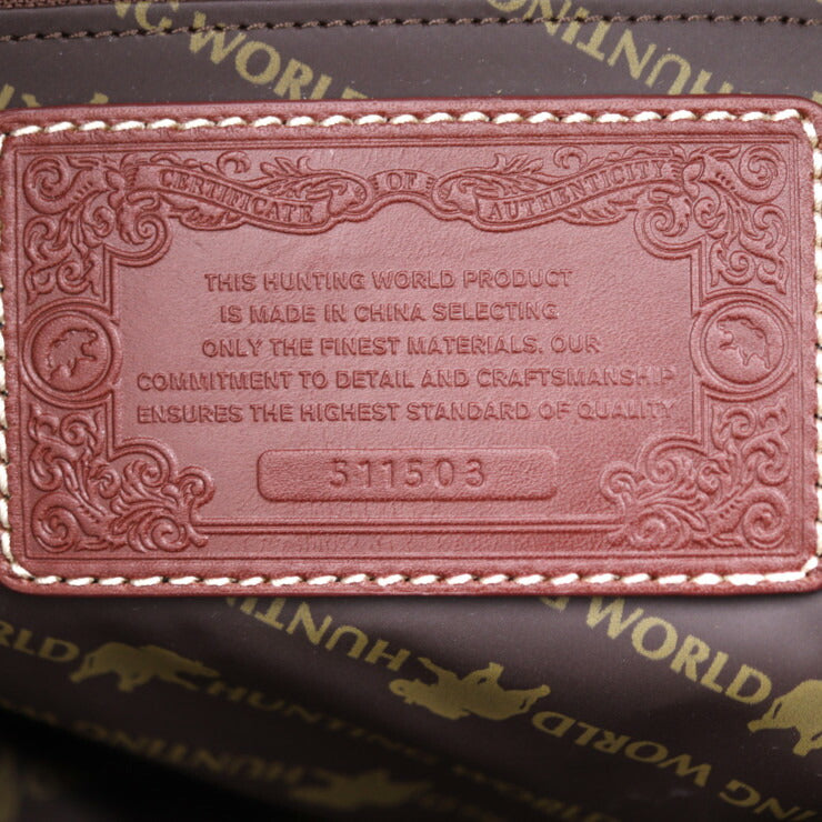 新品未使用展示品 HUNTING WORLD ハンティングワールド サファリ トゥデイ リュック・デイパック 7805SFI キャンバス レザー カーキ系 迷彩柄 ゴールド金具 バックパック カモフラ