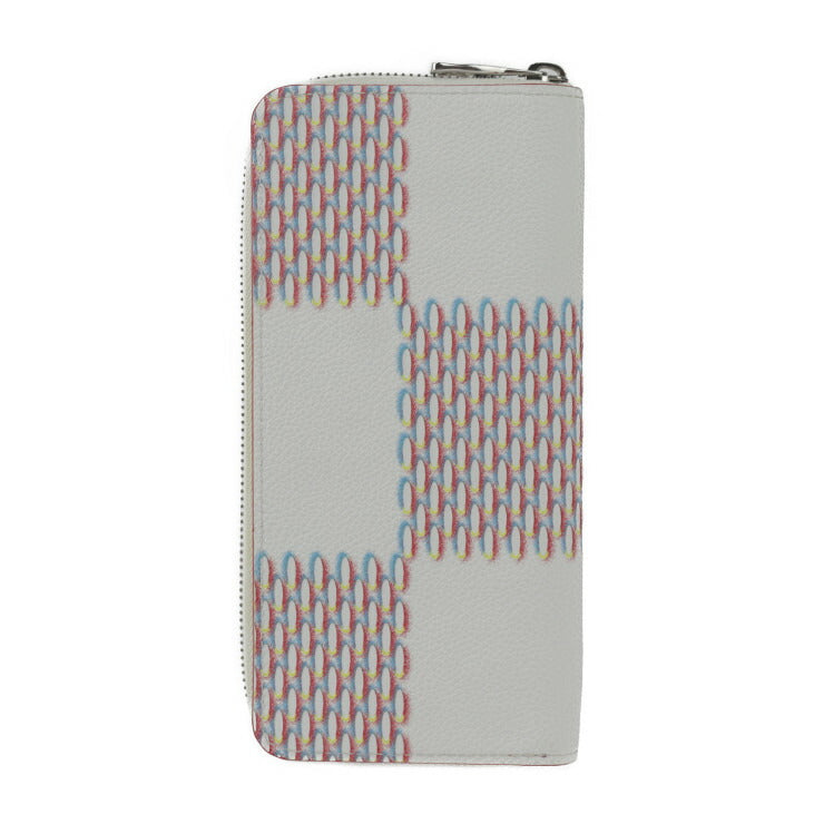 超美品 LOUIS VUITTON ルイ ヴィトン ジッピーウォレット ヴェルティカル ダミエ ジャイアント スプレー 長財布 M81403 レザー ブロン ホワイト系 マルチカラー シルバー金具 二つ折り財布 ラウンドファスナー