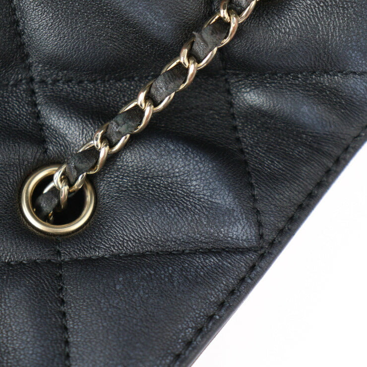 CHANEL シャネル 巾着 2WAY バッグ マトラッセ ハンドバッグ - ラムスキン ブラック ゴールド金具 ココマーク ショルダーバッグ トートバッグ キルティング チェーン