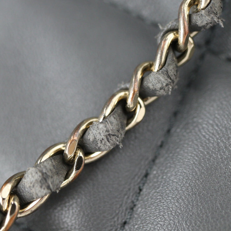 美品 CHANEL シャネル 巾着 2WAY バッグ マトラッセ ハンドバッグ - ラムスキン グレー系 ゴールド金具 ココマーク ショルダーバッグ トートバッグ キルティング チェーン