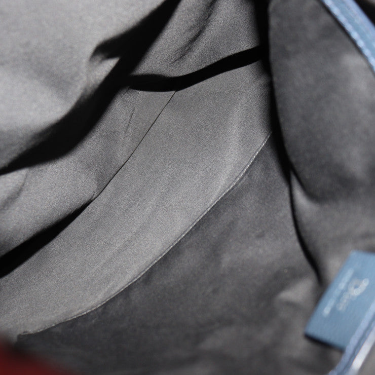 美品 DIOR HOMME ディオールオム ナップサック リュック・デイパック - レザー ネイビー系 レッドブラウン系 グレー系 バックパック 巾着型 バイカラー