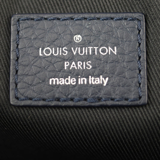 美品 LOUIS VUITTON ルイ ヴィトン ダヌーブPM ショルダーバッグ M55168 トリヨンレザー ネイビー シルバー金具 ポシェット クロスボディバッグ ビトン