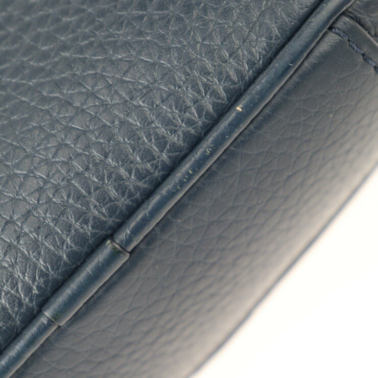 美品 LOUIS VUITTON ルイ ヴィトン ダヌーブPM ショルダーバッグ M55168 トリヨンレザー ネイビー シルバー金具 ポシェット クロスボディバッグ ビトン