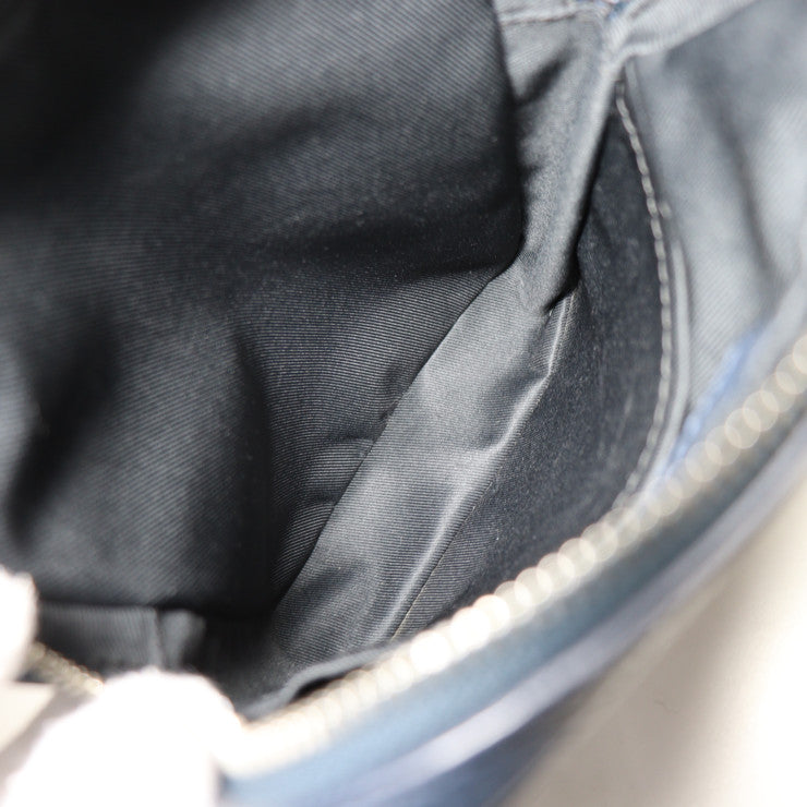 美品 LOUIS VUITTON ルイ ヴィトン ダヌーブPM ショルダーバッグ M55168 トリヨンレザー ネイビー シルバー金具 ポシェット クロスボディバッグ ビトン