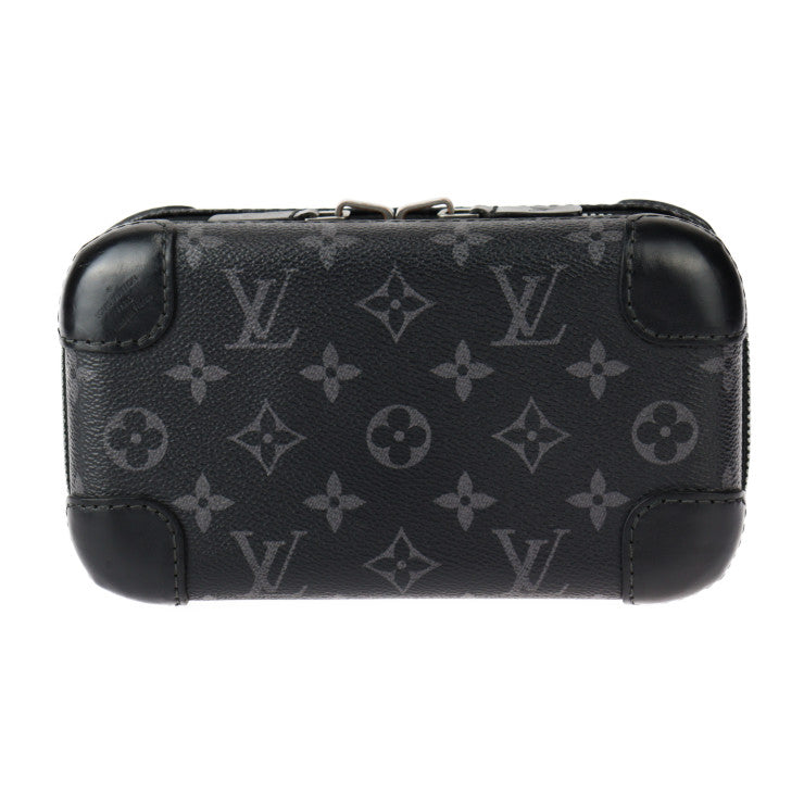 LOUIS VUITTON ルイ ヴィトン ホライゾン クラッチ モノグラムエクリプス ショルダーバッグ M45579 PVC レザー ブラック グレー シルバー金具 ラウンドファスナー 2WAYバッグ ポシェット マルチケース ビトン
