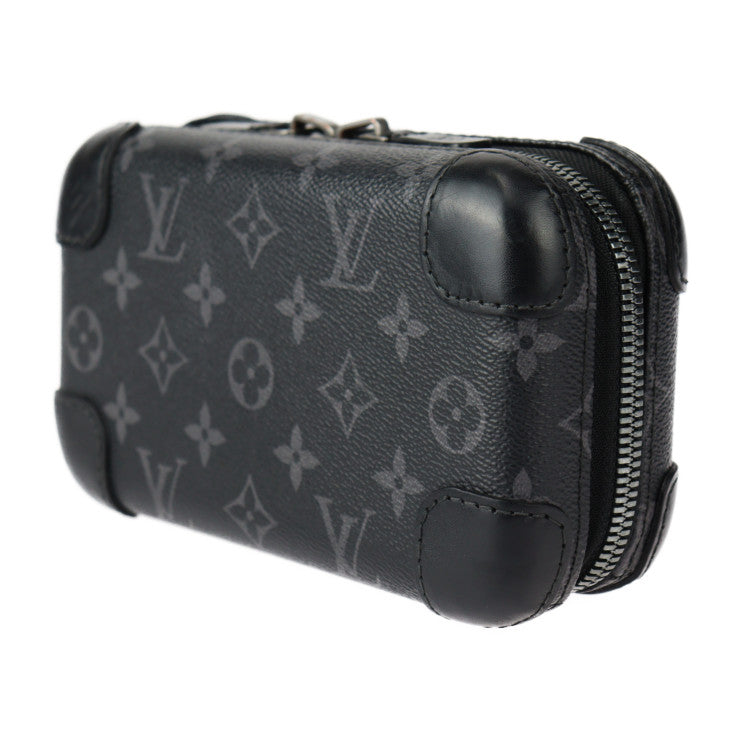 LOUIS VUITTON ルイ ヴィトン ホライゾン クラッチ モノグラムエクリプス ショルダーバッグ M45579 PVC レザー ブラック グレー シルバー金具 ラウンドファスナー 2WAYバッグ ポシェット マルチケース ビトン