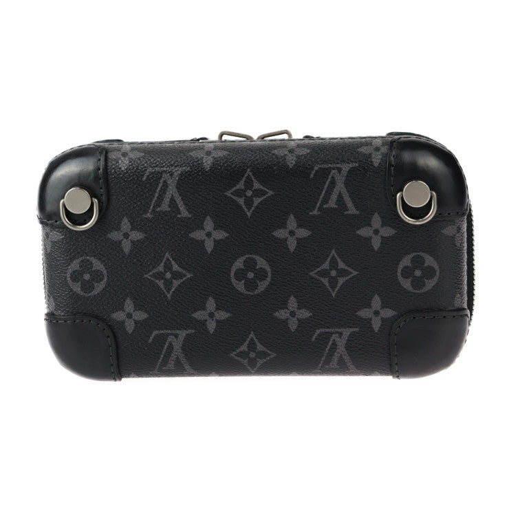LOUIS VUITTON ルイ ヴィトン ホライゾン クラッチ モノグラムエクリプス ショルダーバッグ M45579 PVC レザー ブラック グレー シルバー金具 ラウンドファスナー 2WAYバッグ ポシェット マルチケース ビトン