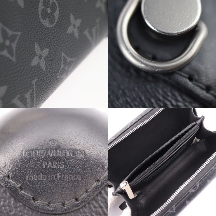 LOUIS VUITTON ルイ ヴィトン ホライゾン クラッチ モノグラムエクリプス ショルダーバッグ M45579 PVC レザー ブラック グレー シルバー金具 ラウンドファスナー 2WAYバッグ ポシェット マルチケース ビトン