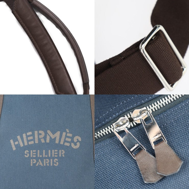 美品 HERMES エルメス サックドパンサージュ グルーム バックパック リュック・デイパック - トワルシェブロン ブライドルレザー ブルーネイビー フーオレンジ ブラウン 2WAY