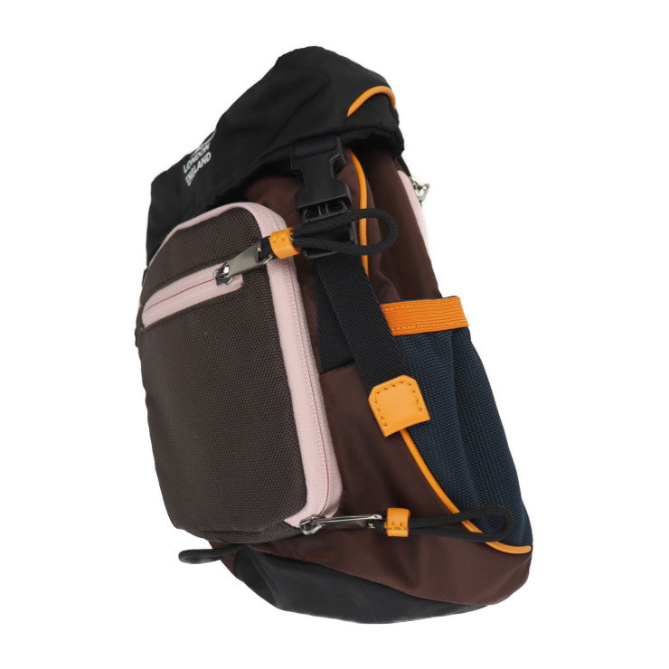 New, unused, display item, Burberry ML LEO NB0 110985 A1201 Leo body bag 8017099 Nylon COFFEE Brown x Black x Pink x Orange Silver hardware Shoulder bag