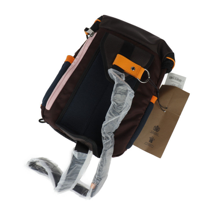 New, unused, display item, Burberry ML LEO NB0 110985 A1201 Leo body bag 8017099 Nylon COFFEE Brown x Black x Pink x Orange Silver hardware Shoulder bag