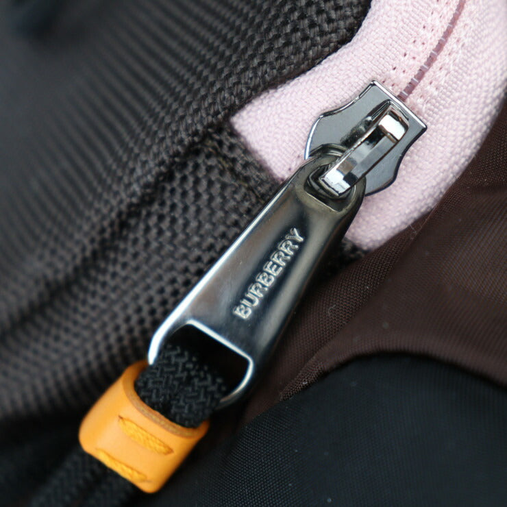 New, unused, display item, Burberry ML LEO NB0 110985 A1201 Leo body bag 8017099 Nylon COFFEE Brown x Black x Pink x Orange Silver hardware Shoulder bag