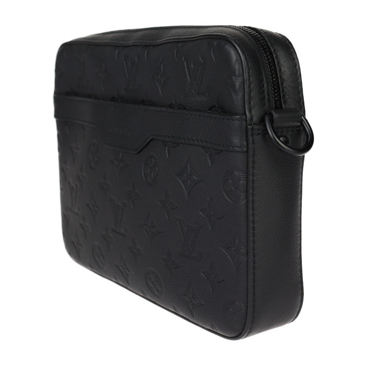 新品未使用展示品 LOUIS VUITTON ルイ ヴィトン トリオ・メッセンジャー モノグラム シャドウ ショルダーバッグ M46602 カーフレザー ブラック クロスボディ ビトン