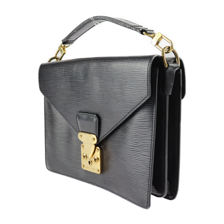 LOUIS VUITTON ルイ ヴィトン ビファス エピ ハンドバッグ M52322 レザー ブラック ゴールド金具 2WAY ショルダーバッグ