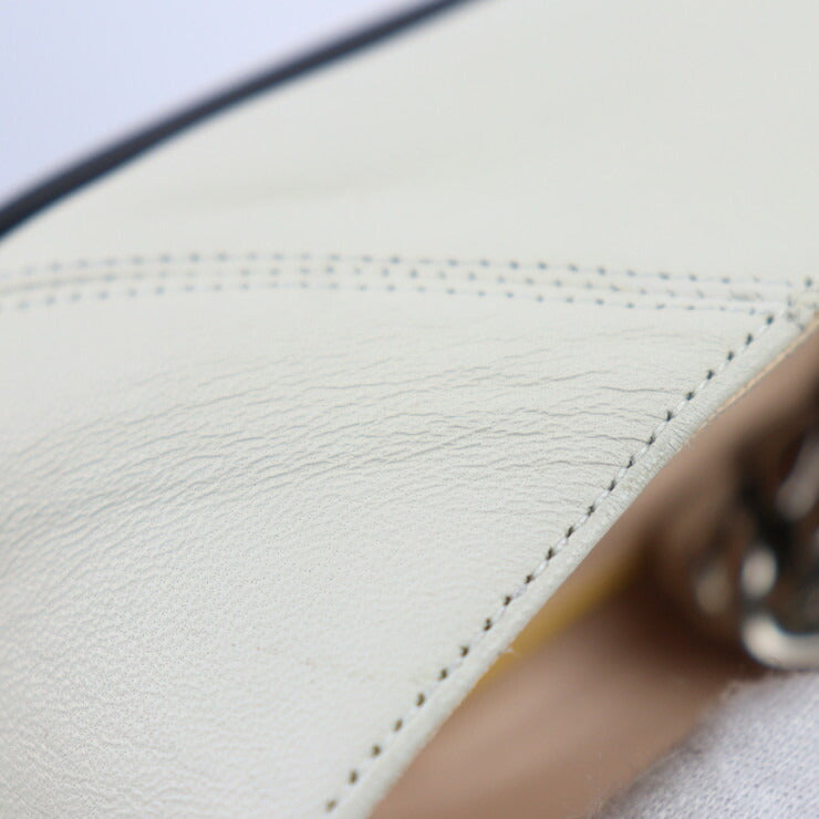 新品未使用展示品 GUCCI グッチ ホースビット パンプス 621161 表記サイズ 35 1/2 レザー アイボリー ゴールド シルバー 参考サイズ22.5cm チェーン フラットシューズ