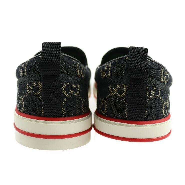 新品未使用展示品 GUCCI グッチ テニス1977 スニーカー 643489 表記サイズ 10 1/2 GGキャンバス ブラック系 参考サイズ29.5cm スリッポン
