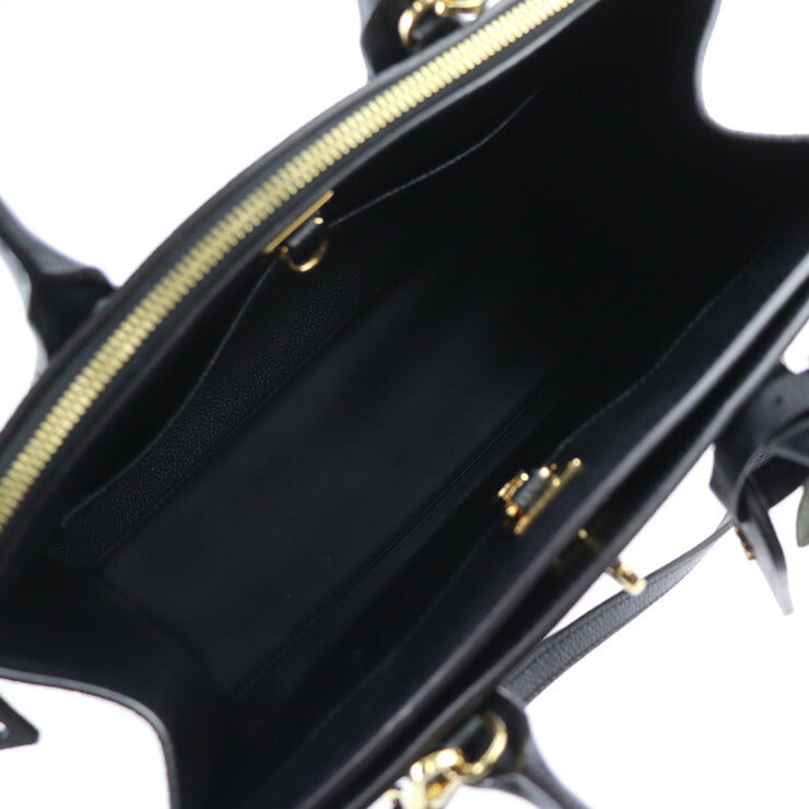美品 LOUIS VUITTON ルイ ヴィトン シティ スティーマー MM ハンドバッグ M53015 レザー ブラック ゴールド金具 2WAY ショルダーバッグ ビトン