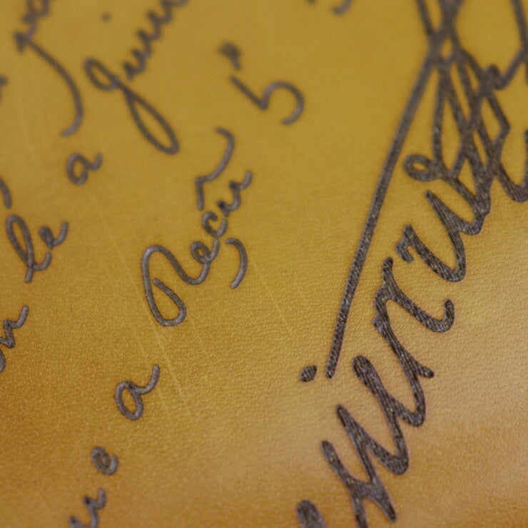 超美品 Berluti ベルルッティ PREMIER_JOUR_GULLIVER-V2 プルミエジュール ガリバー ハンドバッグ - ヴェネチアレザー イエローブラウン系 シルバー金具 2WAY ショルダーバッグ スクリット カリグラフィ