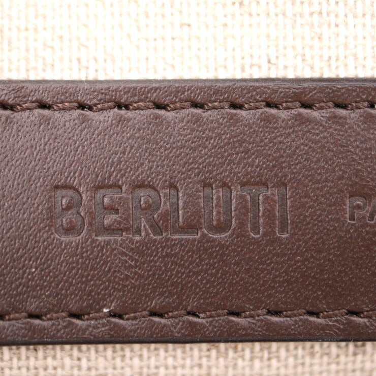 超美品 Berluti ベルルッティ PREMIER_JOUR_GULLIVER-V2 プルミエジュール ガリバー ハンドバッグ - ヴェネチアレザー イエローブラウン系 シルバー金具 2WAY ショルダーバッグ スクリット カリグラフィ