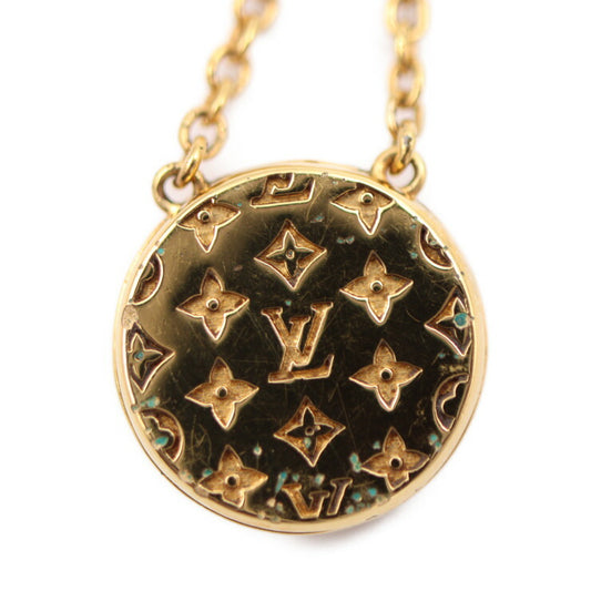 美品 LOUIS VUITTON ルイ ヴィトン コリエ L TO V ネックレス M80259 メタル マザーオブパール ゴールド サークルロゴ ビトン